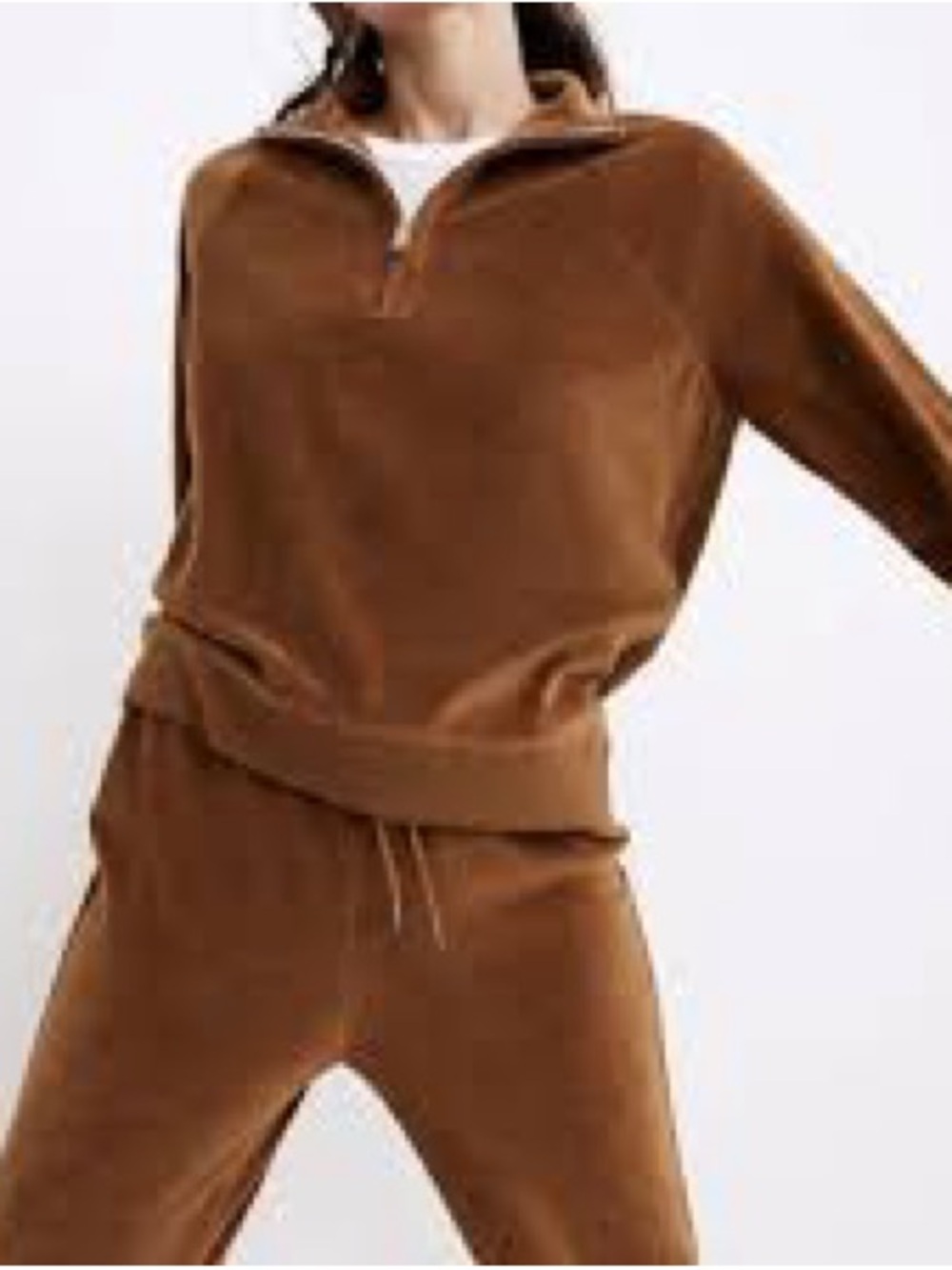 NWT Madewell MWL Velour Half-Zip Pullover & Jogger Set – Size Large